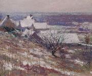 Theodore Robinson Winter Landscape oil
